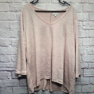 Women's V-Neck Pink Top